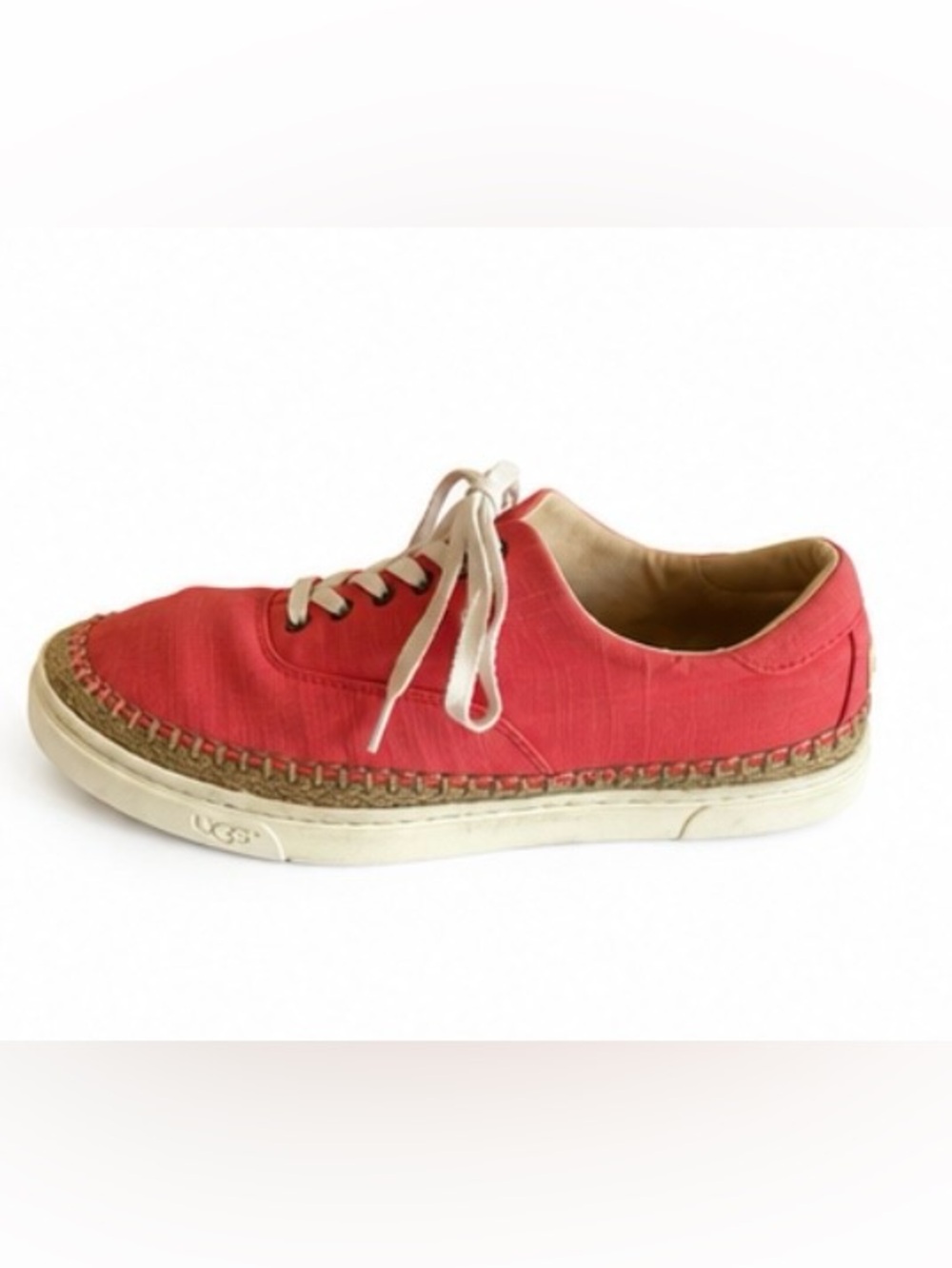 UGG Women’s Eyan 11 Coral Canvas Lace Up Sneakers Size 8.5